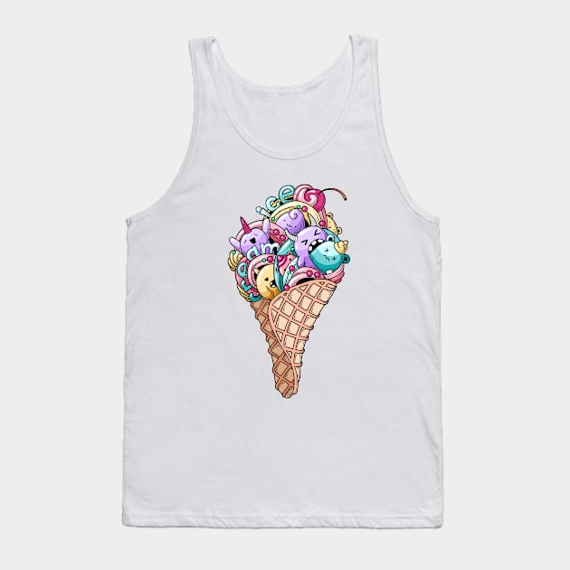 Monsters ice cream Tank Top by Mako Design 